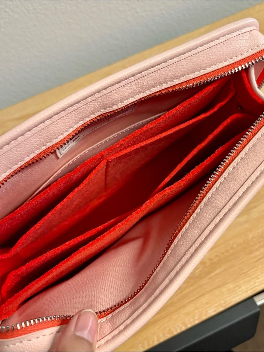 Glossier Beauty Bag Pink Cosmetic Pouch with Red Logo